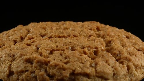 Closeup of freshly baked cranberry oatmeal cookies