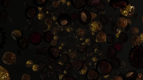 Delicious Chocolate Candies Falling Loop Background Animation