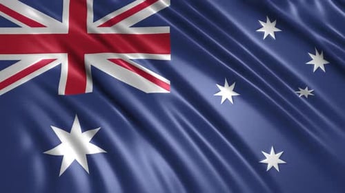 Realistic Waving Australian Flag Loop Animation