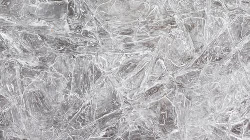 Close Up of Layered Ice Crystals in Winter