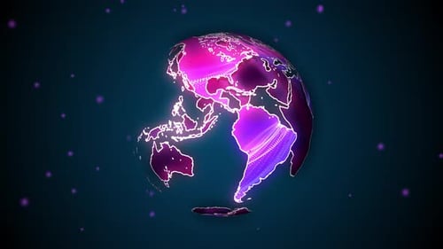 Modern techy background with earth map for presentation. news background 4k. A 181