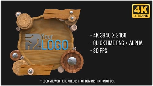 Natural Wooden Frame Logo Reveal Animation
