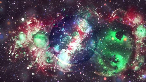 Abstract Cosmic Nebula Swirling with Glitter Particles