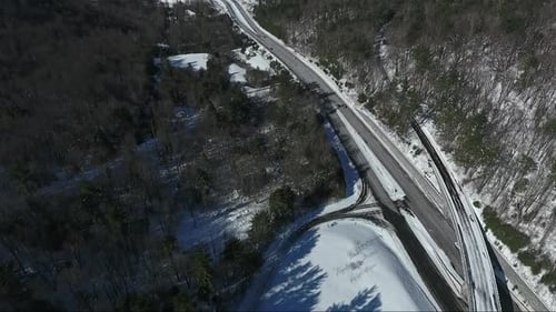 snow covered mountains and roads in North Carolina