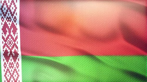 Waving Flag of Belarus Realistic Fabric Texture