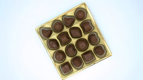 Chocolate candy set, assorted chocolate sweets, box of chocolates