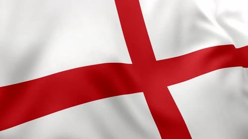 Seamlessly Looping Realistic England Flag Waving Animation