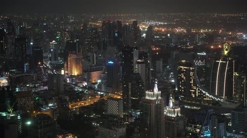 Illumination of The Night City Business Centers and Corporate Buildings