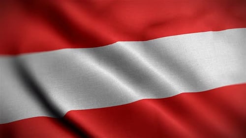 Realistic Fabric Waving Flag of Austria Animation