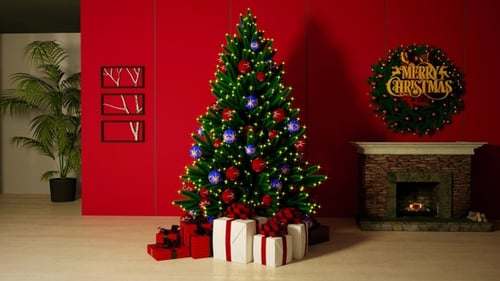 Fondo de iluminación de árbol de Navidad