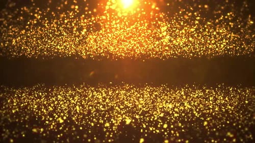 Golden Particles Sparkle Celebration Background