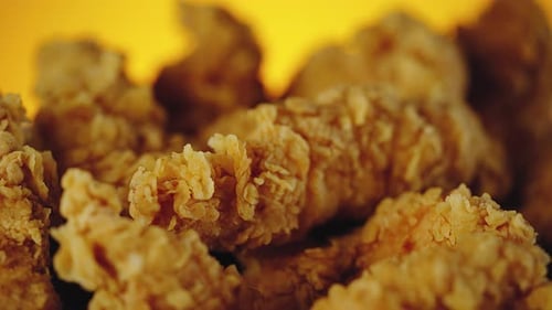 Golden Fried Chicken in Close Up View