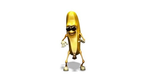 Fun Banan - Danse en boucle sur fond blanc