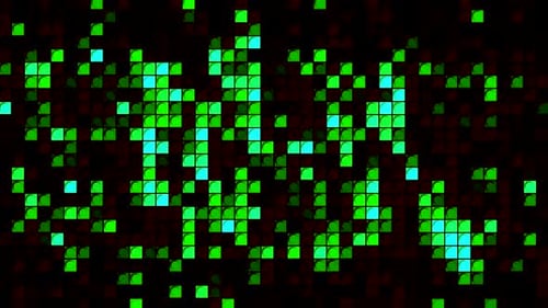 Bunter Tanz aus zufällig blinkenden Quadraten