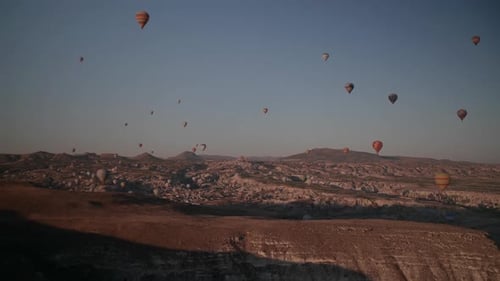 Aerial View of Hot Air Balloons over Cappadocia