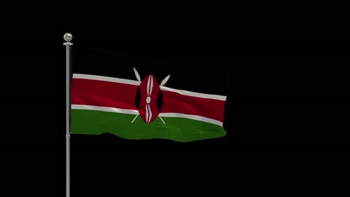 Realistic Waving Kenya National Flag Animation