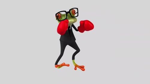 Lustiger 3D-Cartoon-Frosch mit Alpha-Kanal