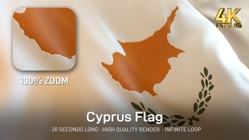 Realistic Waving Flag of Cyprus Loop
