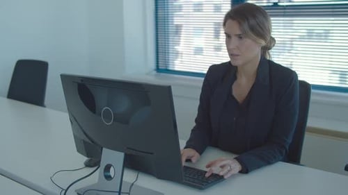 Confident Female Professional Working in Office