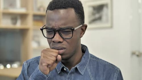 Cough Coughing Sick AfroAmerican Man