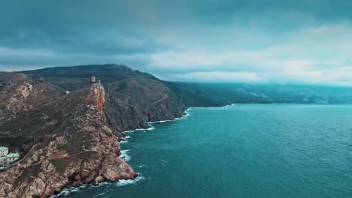 Rocky Cliffs and the Sea