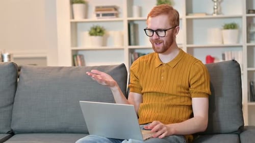 Man on Video Call at Home