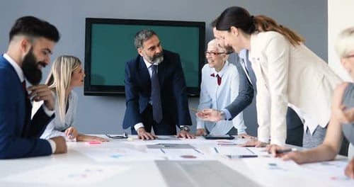 Business Team Meeting in a Bright Conference Room