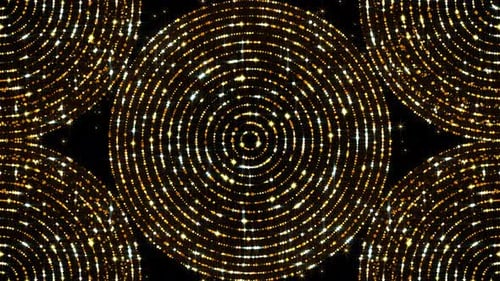 Abstract Golden Shimmering Circles Background Animation