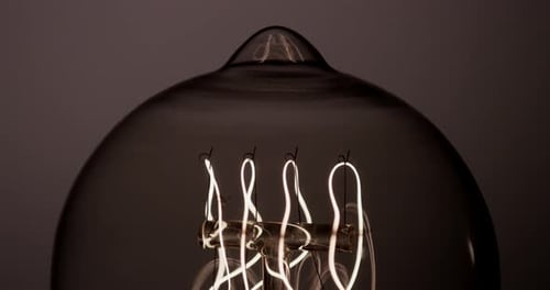 Lightbulb Filament Glowing Bright White Close Up
