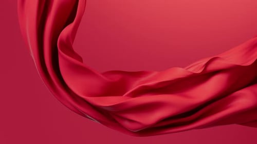 Elegant Red Flowing Fabric Abstract Background Animation