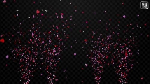 Animated Heart and Petal Confetti Overlay Effects