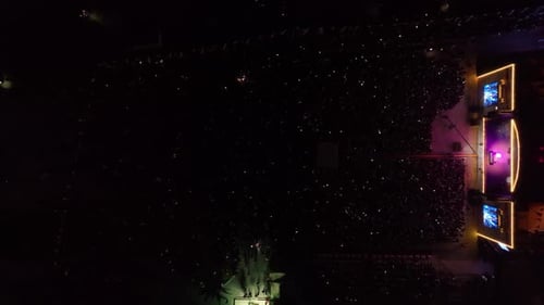 People at the consert aerial view 4 K