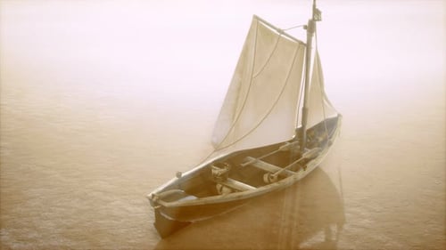 Bateau de pêche ou de pêcheur abandonné dans le désert
