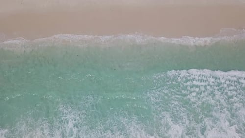 Playa de arena y olas en la costa