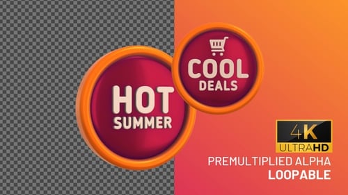 Hot Summer Cool Deals Bage Looping with Alpha Channel