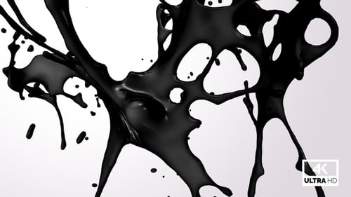 Organic Black Fluid Ink Splash Transition Effect