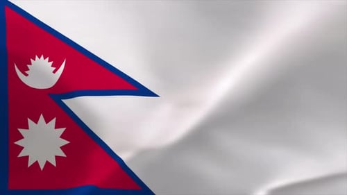 Waving Flag of Nepal Realistic Seamless Loop Animation