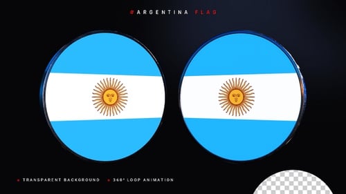 Animated Argentina Flag Spinning Circle