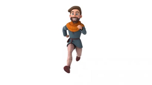 3D Animated Medieval Man Running Cycle