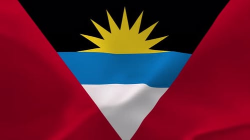 Antigua and Barbuda Flag Waving Realistic Animation