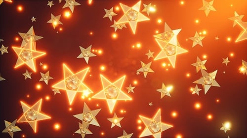 Floating Golden Stars Holiday Celebration Background