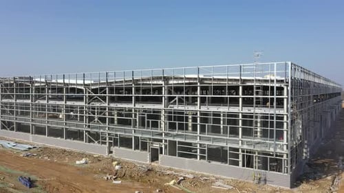 Construction site in city