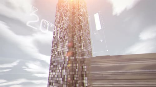 Low angle shot of modern high-rise skyscrapers under a cloudy sky