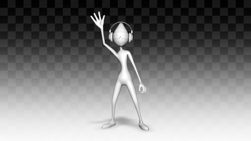 3D Charakter Man Tanz Hip-Hop-Kopfhörer