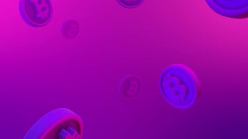 Bitcoin Cryptocurrency Falling Coins Background Loop