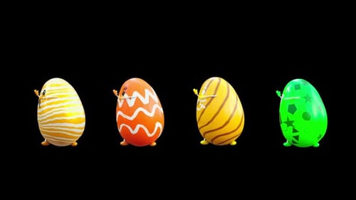 Cheerful Bouncing Easter Eggs Animation