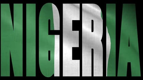 Waving Nigeria Flag Text Corporate Title Animation