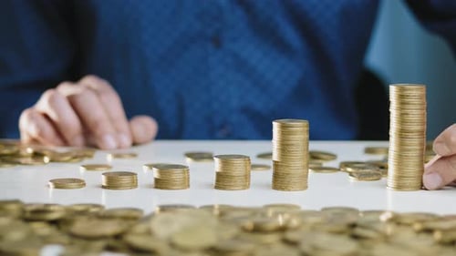 A Man Moves a Column of Coins
