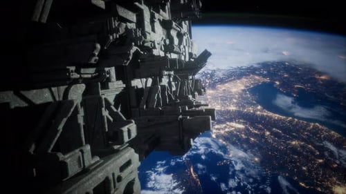 Mutterschiffe nehmen Position über der Erde für eine bevorstehende Invasion ein