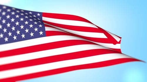 Waving American Flag Background Loop